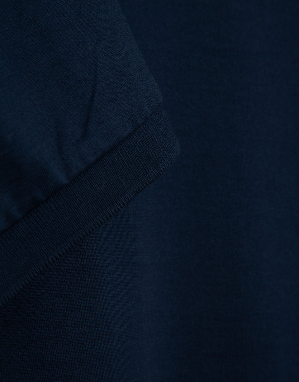 Navy blue mercerised T-shirt - Man - SS2026 | Roberto Verino
