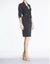 Black fitted knit shirtwaist dress 