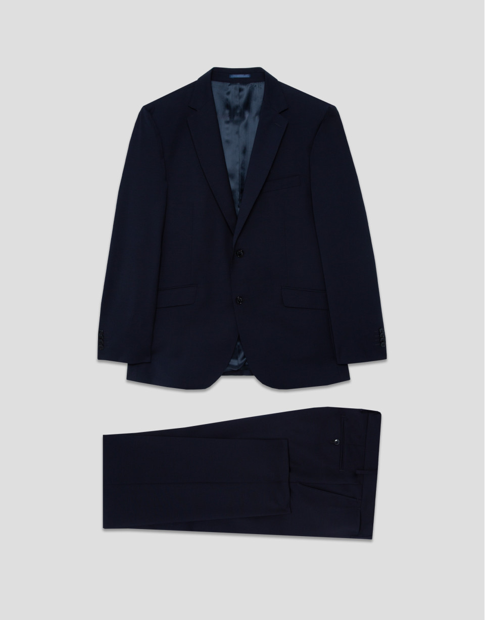 Dark blue regular fit half canvas suit - Verano | Roberto Verino