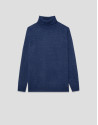 Blue melange turtleneck sweater - Man - AW2025 | Roberto Verino