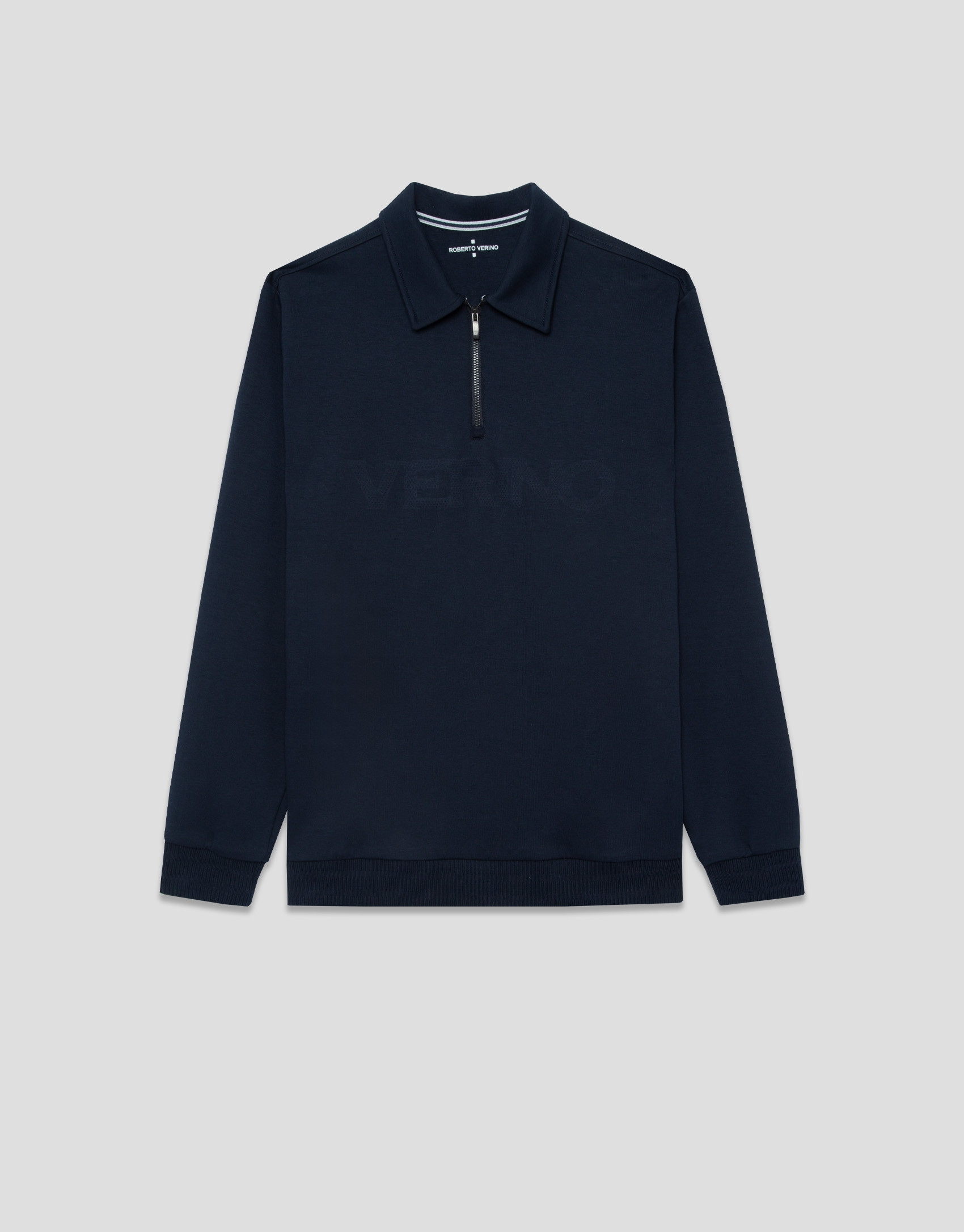 Navy sweatshirt with chest logo - Man - AW2025 | Roberto Verino