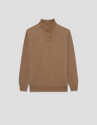 Jersey cuello envolvente color camel - Hombre | Roberto Verino