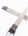 Beige ribbed braided belt 