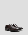 Brown leather blucher-style brogue shoes | Roberto Verino