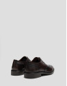 Brown leather blucher-style brogue shoes | Roberto Verino
