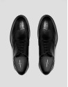 Black leather blucher-style brogue shoes - Man | Roberto Verino
