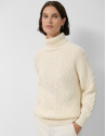 Ecru thick knitted sweater - Woman - AW2025 | Roberto Verino