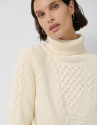 Ecru thick knitted sweater - Woman - AW2025 | Roberto Verino