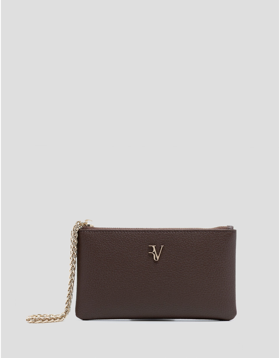 Bruna Mini chain wallet in brown leather | Roberto Verino