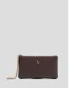 Bruna Mini chain wallet in brown leather | Roberto Verino