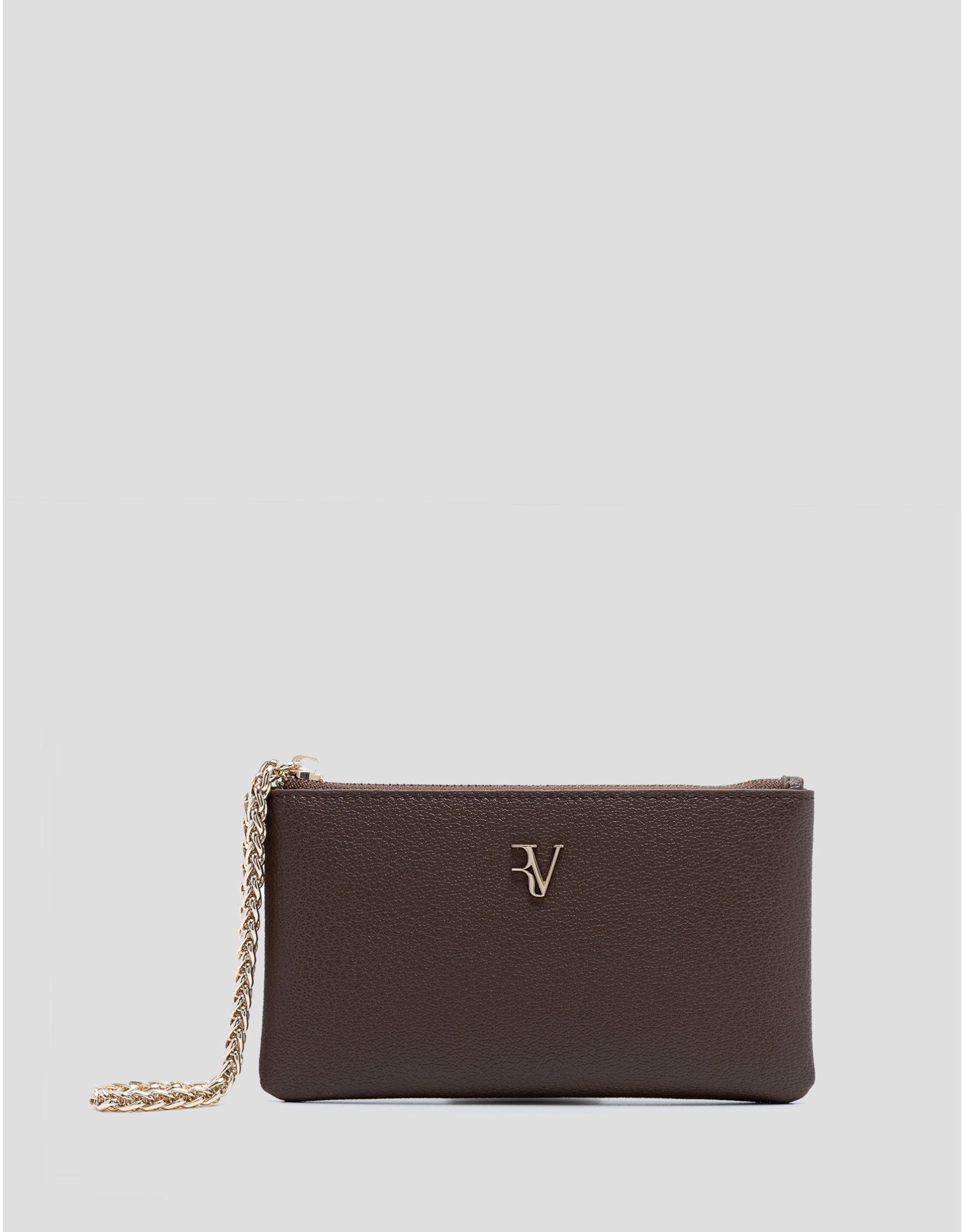 Bruna Mini chain wallet in brown leather | Roberto Verino
