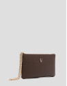 Bruna Mini chain wallet in brown leather | Roberto Verino