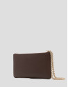Cartera con cadena Bruna Mini en piel marrón | Roberto Verino