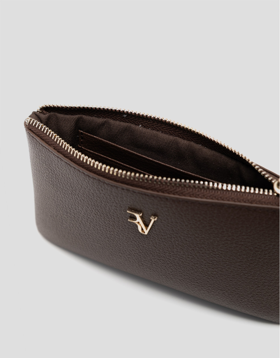 Bruna Mini chain wallet in brown leather | Roberto Verino