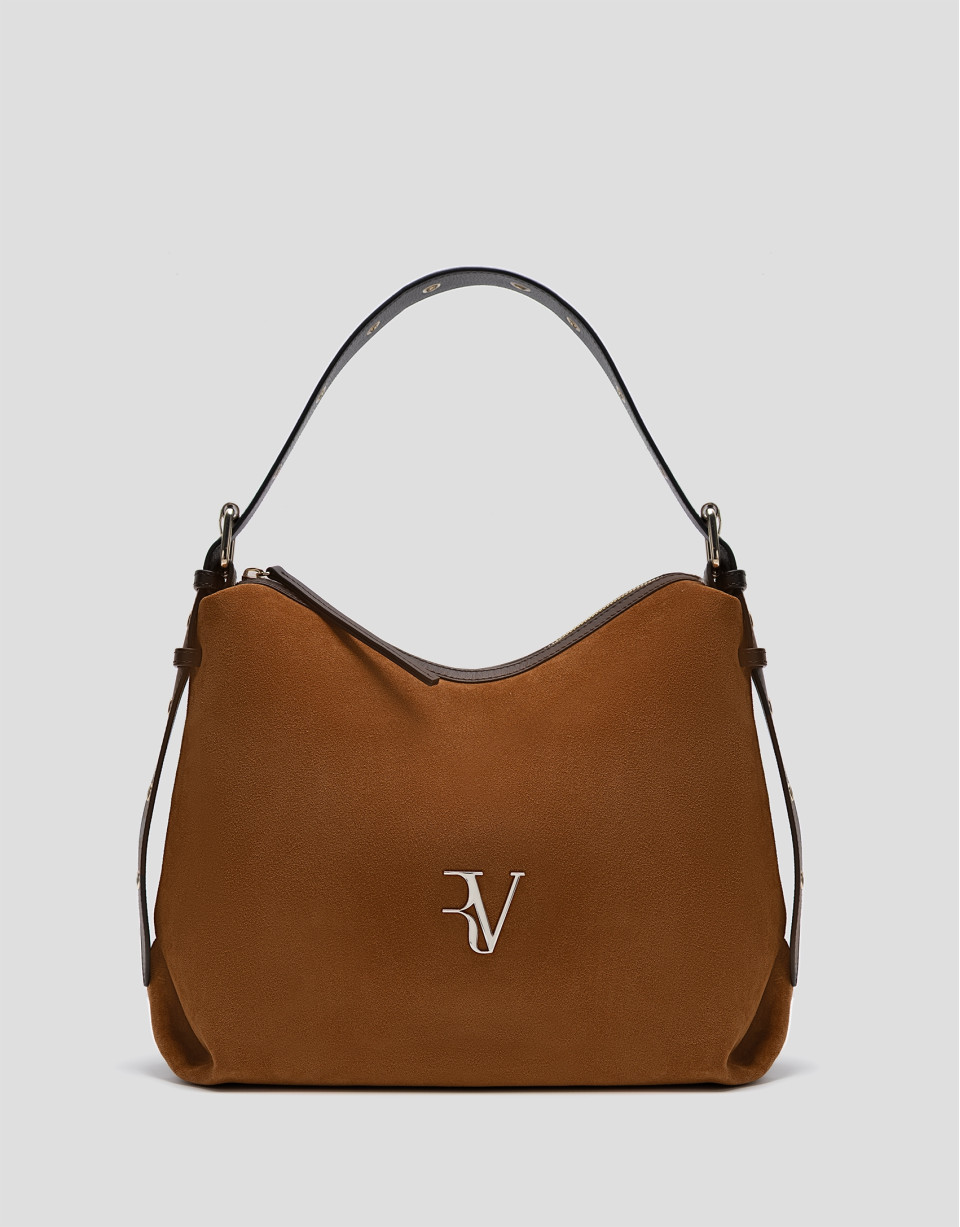 Margot brown suede hobo bag - Woman - SS2026 | Roberto Verino