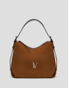 Margot brown suede hobo bag - Woman - SS2026 | Roberto Verino