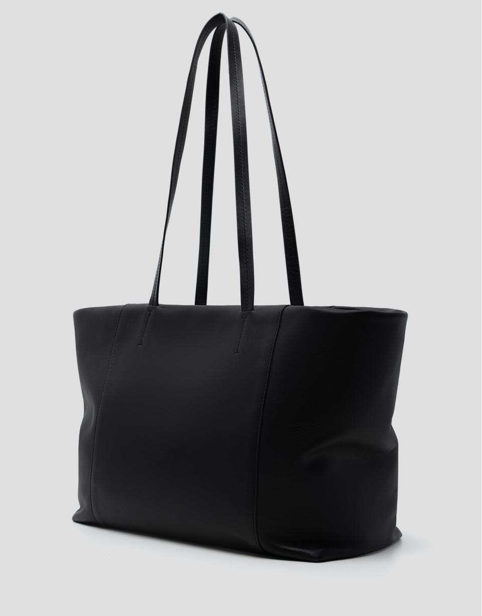 Bolso shopper Megan Zipper piel negro - Mujer | Roberto Verino