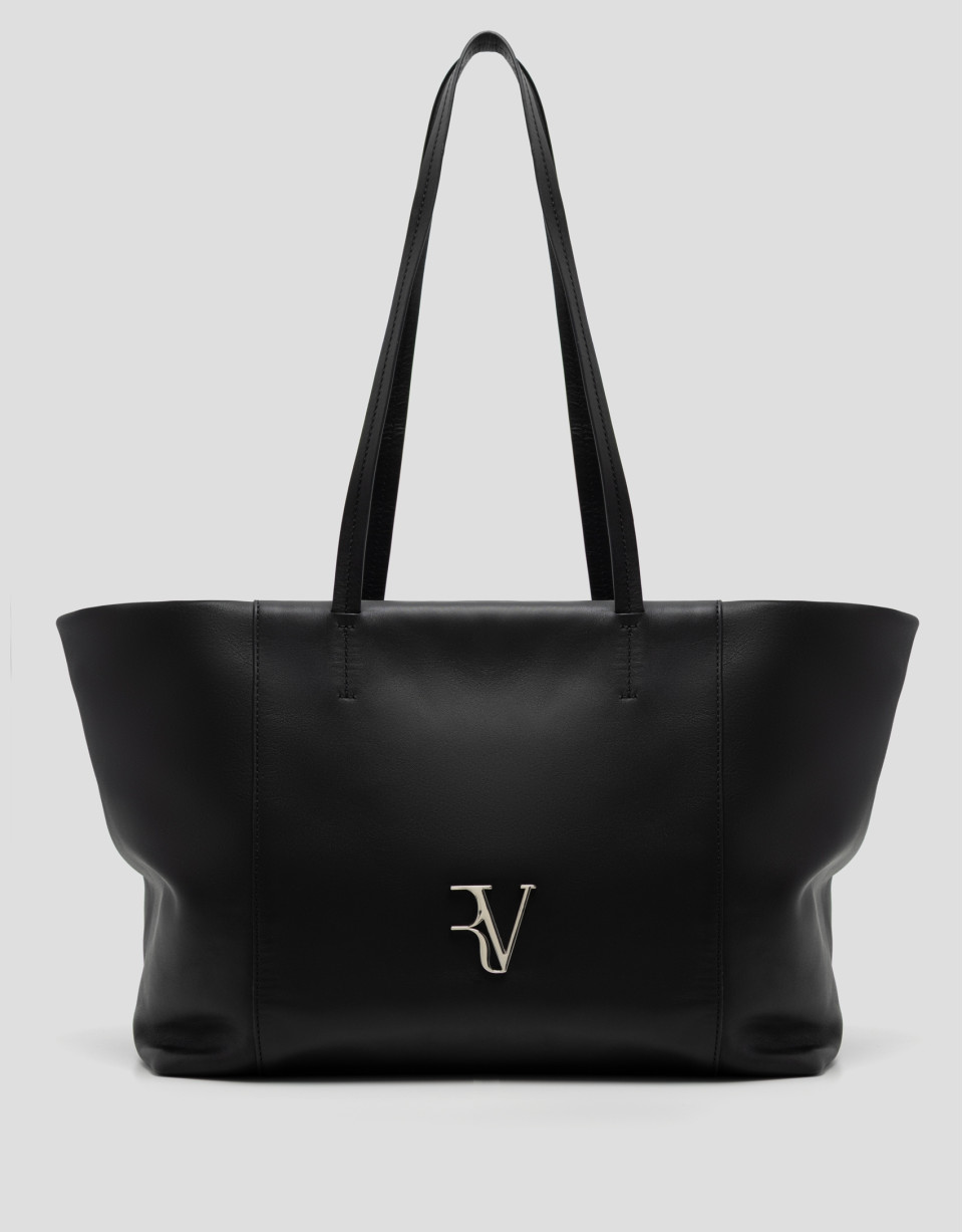Bolso shopper Megan Zipper piel negro - Mujer | Roberto Verino