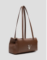 Megan Zipper shoulder bag in light brown leather | Roberto Verino
