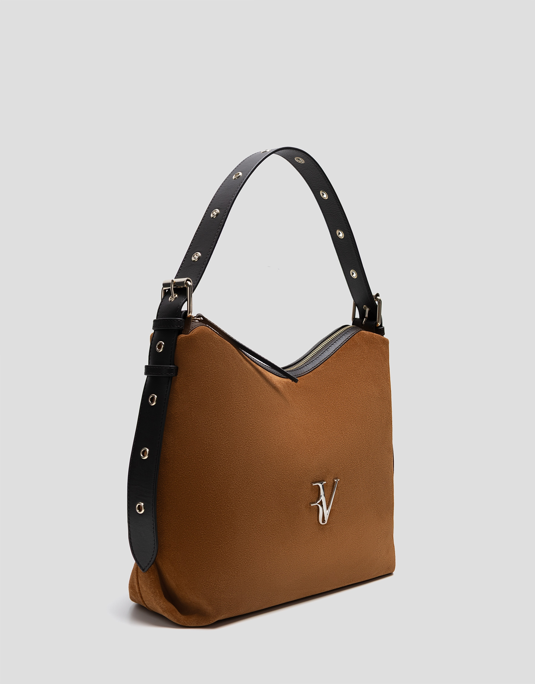 Margot brown suede hobo bag - Woman - SS2026 | Roberto Verino