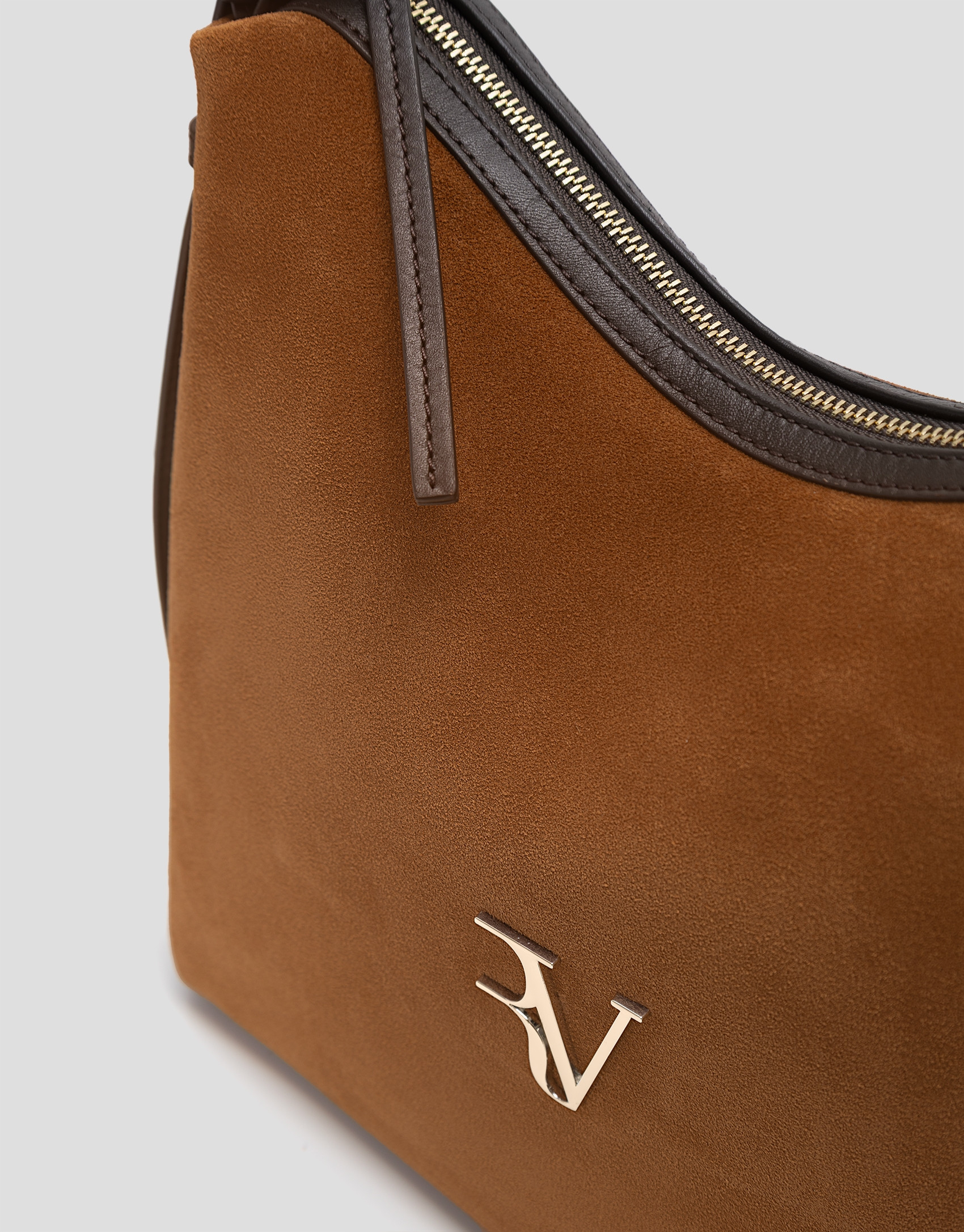 Margot brown suede hobo bag - Woman - SS2026 | Roberto Verino