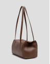 Megan Zipper shoulder bag in light brown leather | Roberto Verino