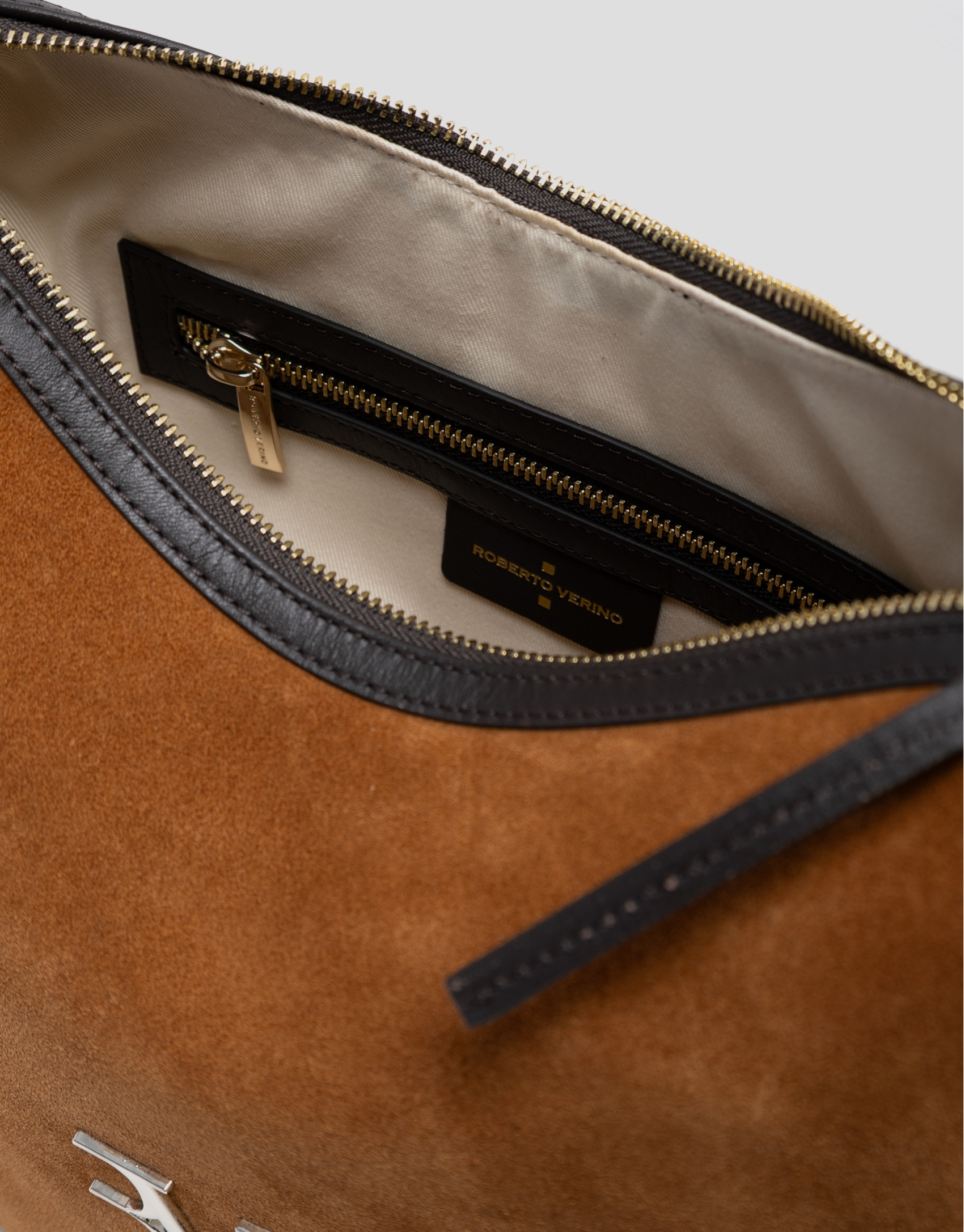 Margot brown suede hobo bag - Woman - SS2026 | Roberto Verino