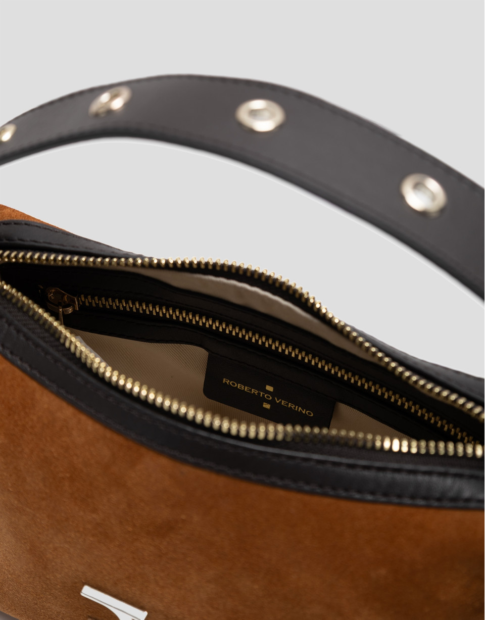 Margot Mini brown suede clutch bag - Gifts | Roberto Verino