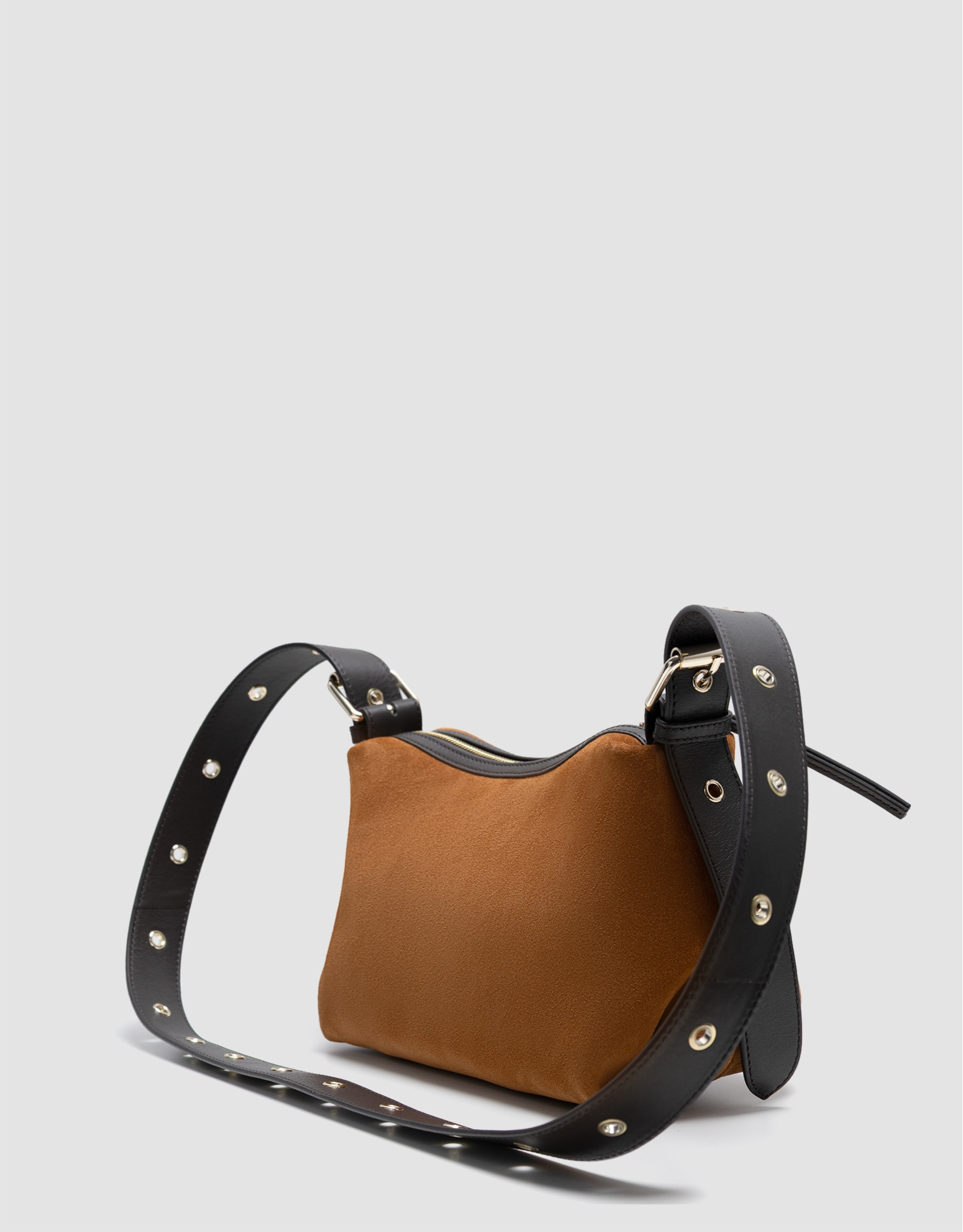 Margot brown suede shoulder bag - Gifts | Roberto Verino