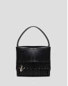 Chloe black leather bucket bag with fringing | Roberto Verino