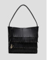 Chloe black leather hobo bag with fringes | Roberto Verino