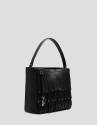 Chloe black leather bucket bag with fringing | Roberto Verino