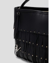 Bolso hobo Chloe piel negra con flecos - Mujer | Roberto Verino