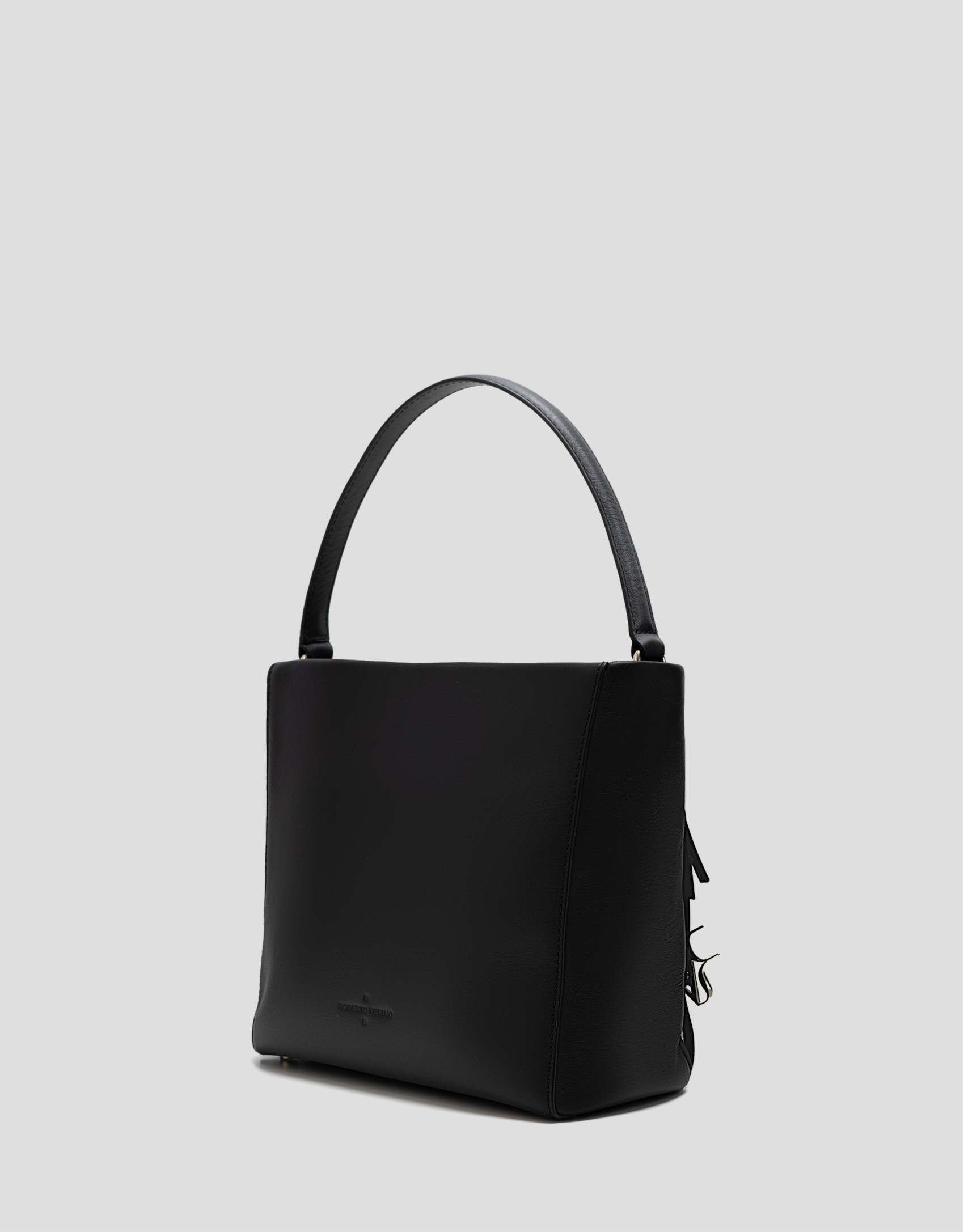 Bolso Bucket Chloe piel negro con flecos | Roberto Verino