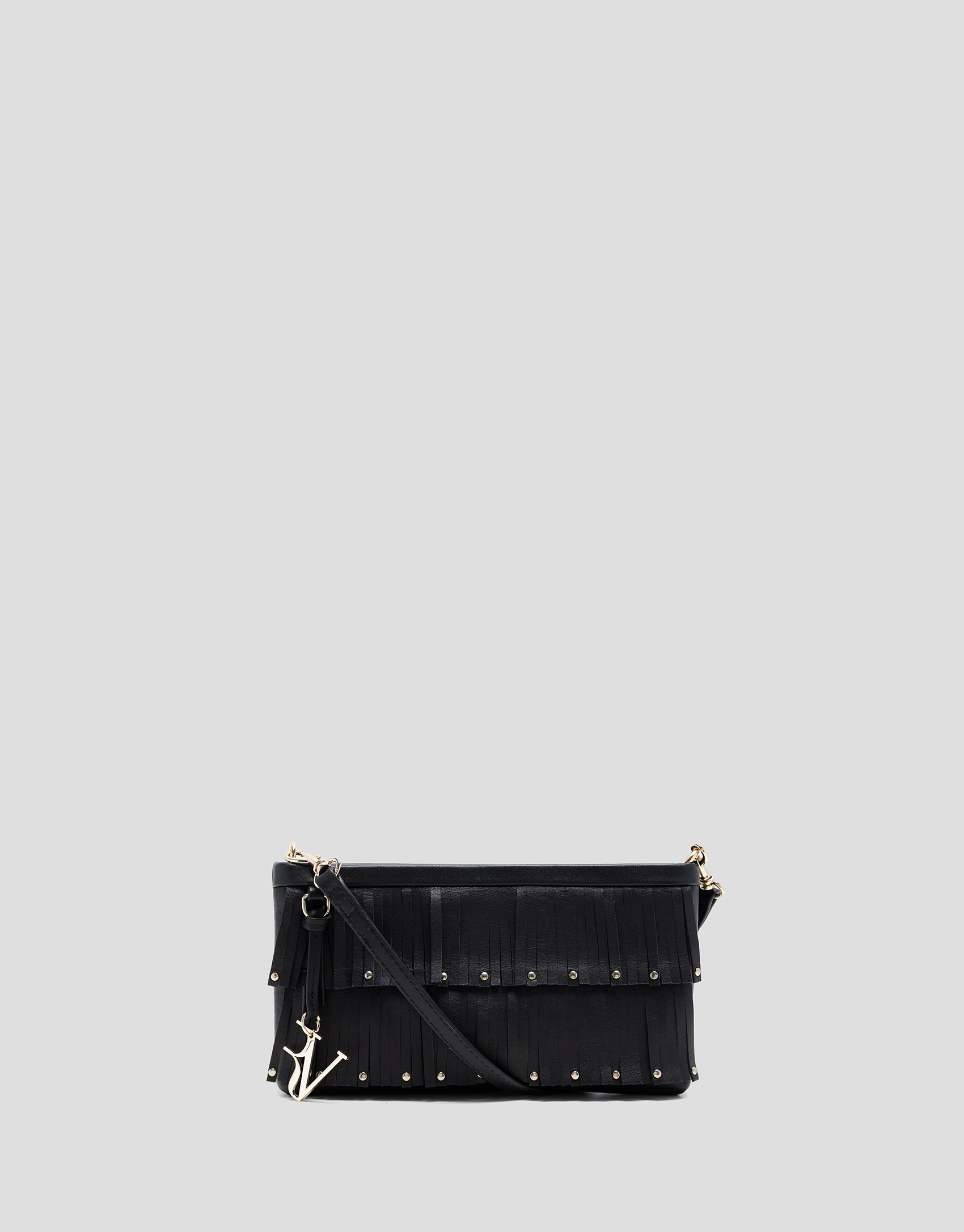 Chloe mini bag in black leather with fringe | Roberto Verino