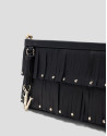 Bolso mini Chloe piel negra con flecos - Mujer | Roberto Verino