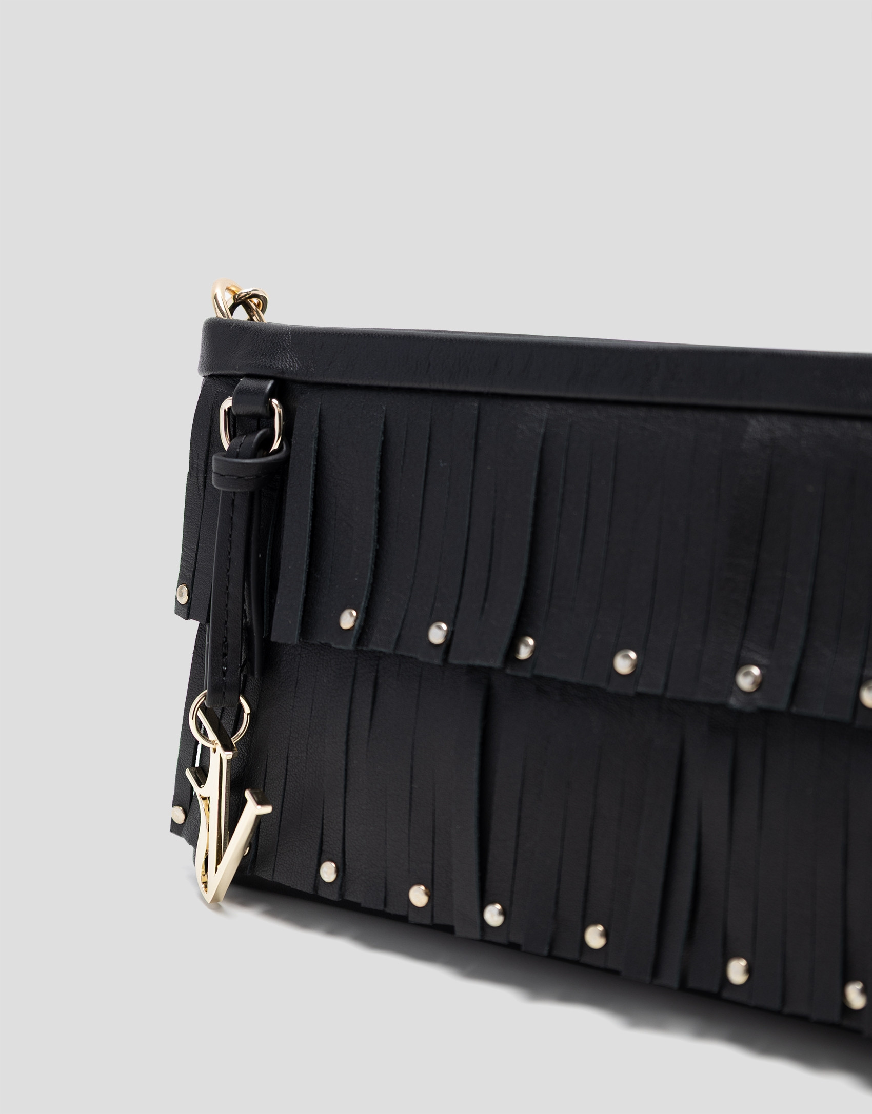 Chloe mini bag in black leather with fringe | Roberto Verino