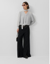 Blusa oversize cuello lazada gris - Mujer | Roberto Verino
