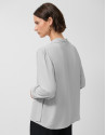 Oversized gray bow-neck blouse - Woman - AW2025 | Roberto Verino