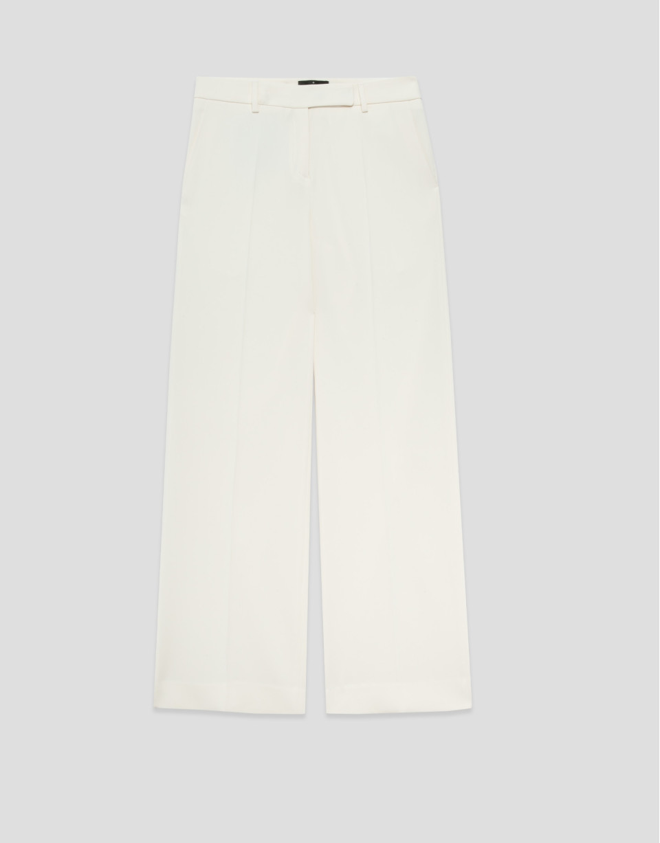 Light beige crepe straight pants - Woman | Roberto Verino