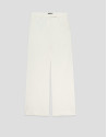 Light beige crepe straight pants - Woman | Roberto Verino