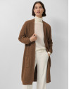 Long beige thick knit jacket - Woman - AW2025 | Roberto Verino