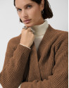 Long beige thick knit jacket - Woman - AW2025 | Roberto Verino