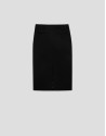 Black technical fabric straight midi skirt | Roberto Verino