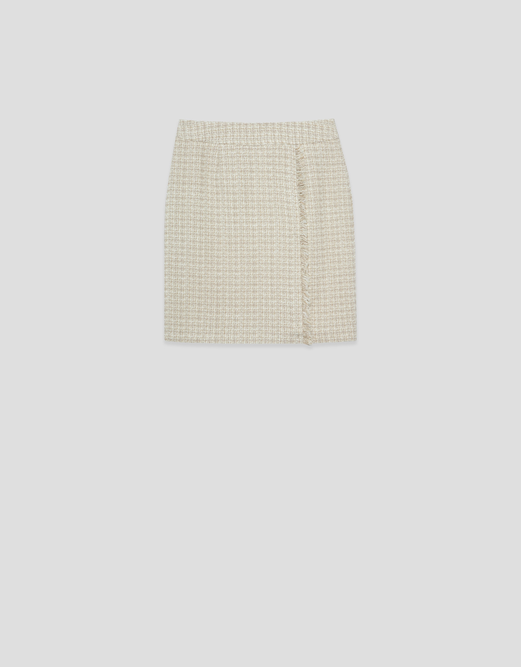 Short skirt in beige weave with fancy thread | Roberto Verino
