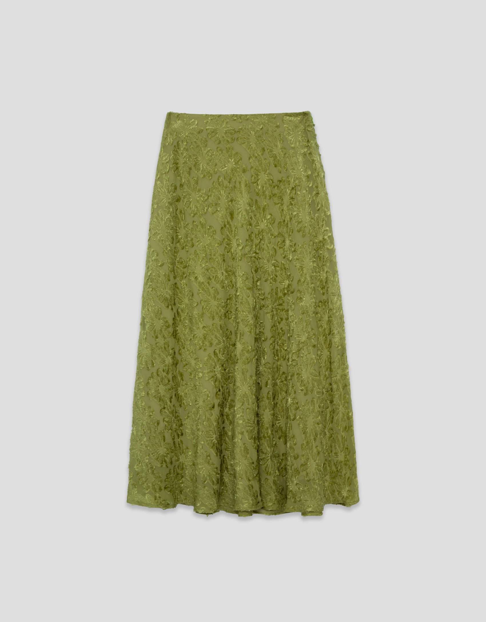Midi skirt in moss green fill coupé - Woman | Roberto Verino