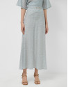 Midi skirt with slits in blue-toned printed ... | Roberto Verino