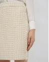 Short skirt in beige weave with fancy thread | Roberto Verino