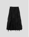 Falda globo negra con jacquard fantasía - Mujer | Roberto Verino
