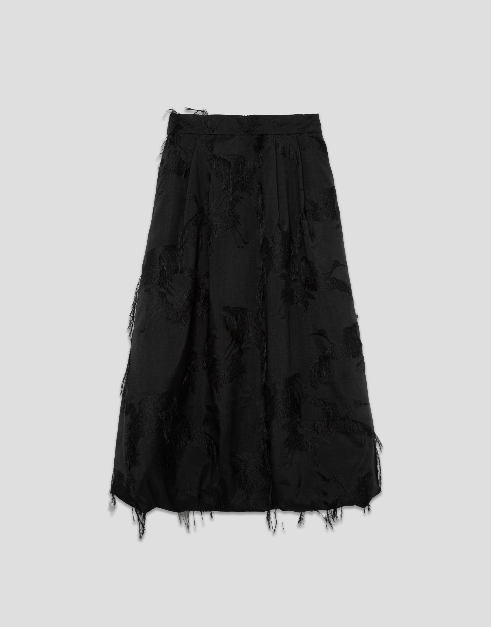 Falda globo negra con jacquard fantasía - Mujer | Roberto Verino